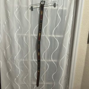 Columbia Sportswear Company Brown Leather Belt With Fabric Inlay, Size 40